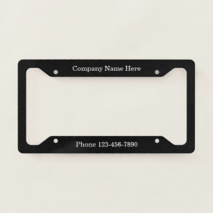Simple Business Promotional  License Plate Frame