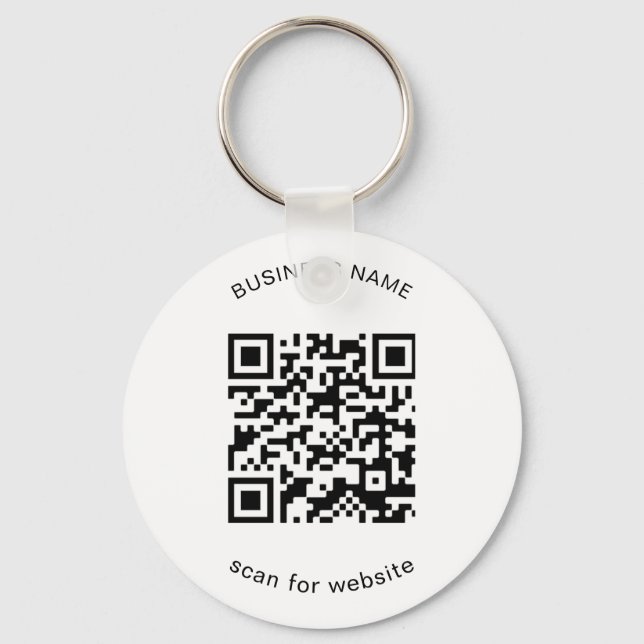 Simple Business Promotional QR Code Keychain (Front)