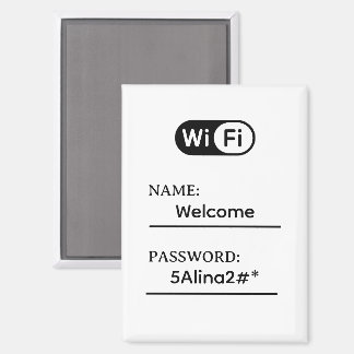 Simple Business Wifi Password and Network Magnet