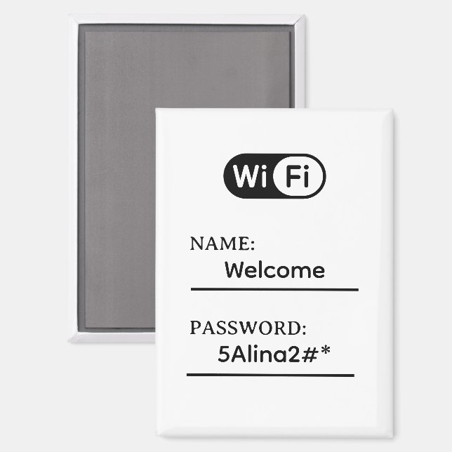 Simple Business Wifi Password and Network Magnet (Front/Back)