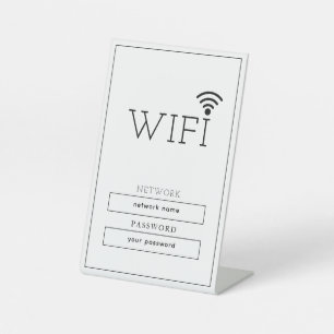 Simple Business Wifi Password and Network Pedestal Sign