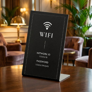 Simple Business  Wifi Password and Network  Pedestal Sign