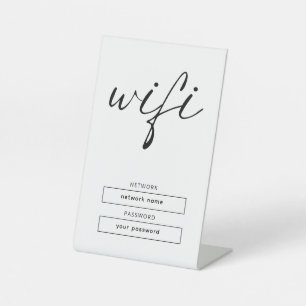 Simple Business Wifi Password and Network Pedestal Sign