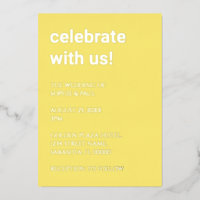 Simple Butter Yellow Wedding Foil Invitation