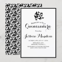 Simple Butterflies Black White Quince Sweet 16 