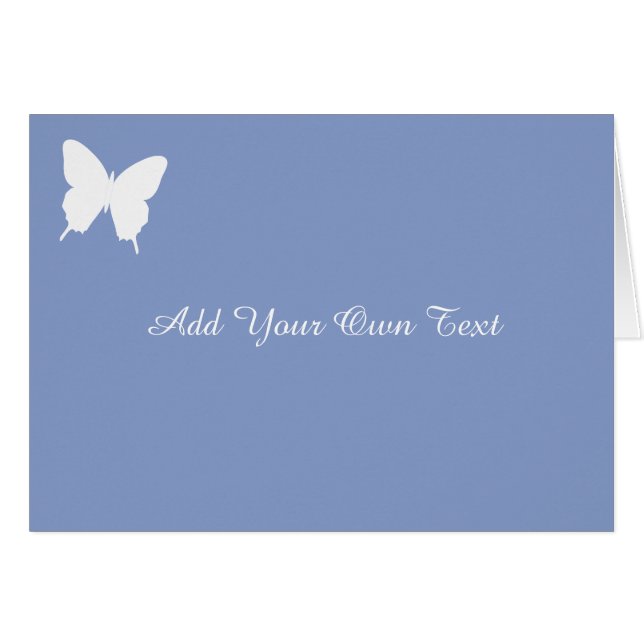 Simple Butterfly Blue Custom Wedding Card (Front Horizontal)
