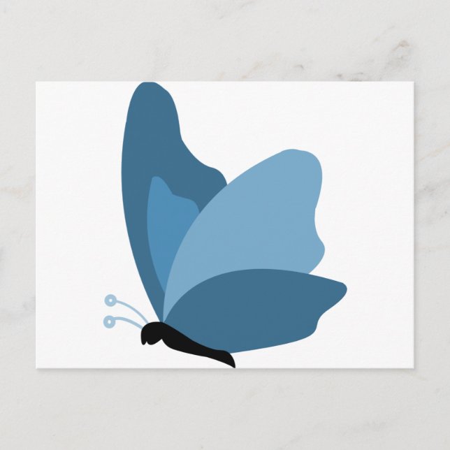 Simple Butterfly - Blue Postcard (Front)