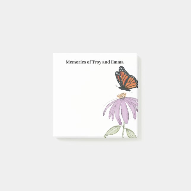 Simple Butterfly Coneflower Post-it Notes (Front)