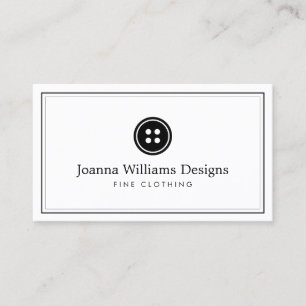 Simple Button Logo Seamstress, Tailor Business Card