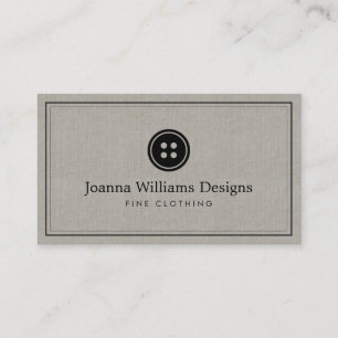 Simple Button Logo Seamstress, Tailor Linen Business Card