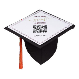 Simple Buy the Grad a Drink QR Code  Graduation Cap Topper