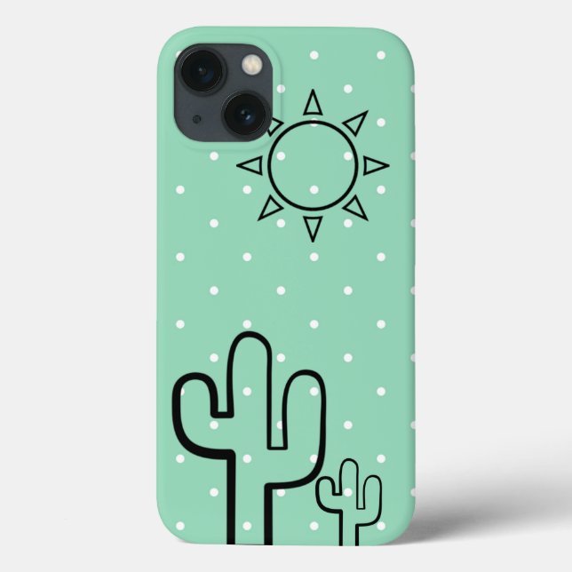 Simple Cactus Mint Green Dots Summer Iphone 6 Case (Back)