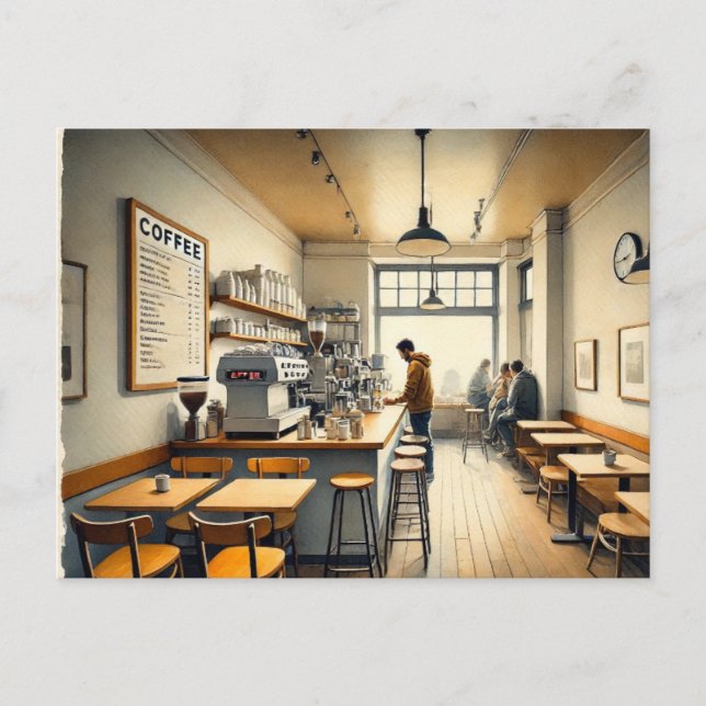 Simple Cafe in San Francisco Mug Postcard (Front)