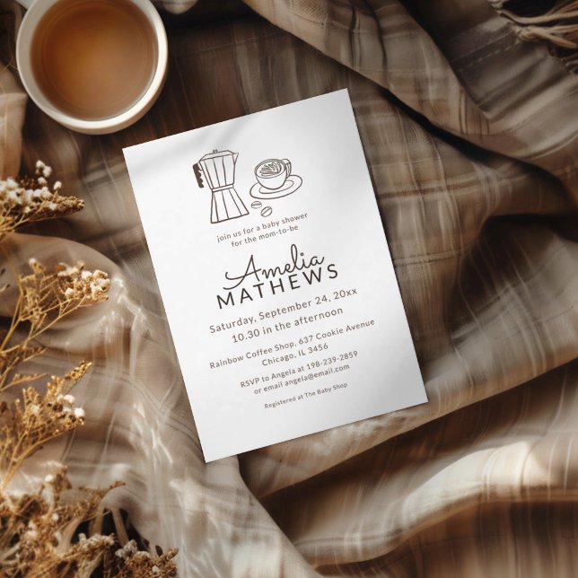 Simple Cafe Themed Baby Shower Invitation (Creator Uploaded)