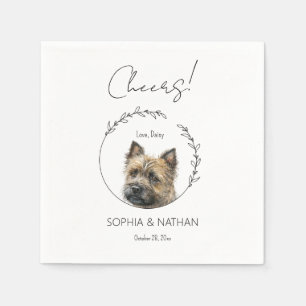 Simple Cairn Terrier Dog Wedding Cocktail Napkins