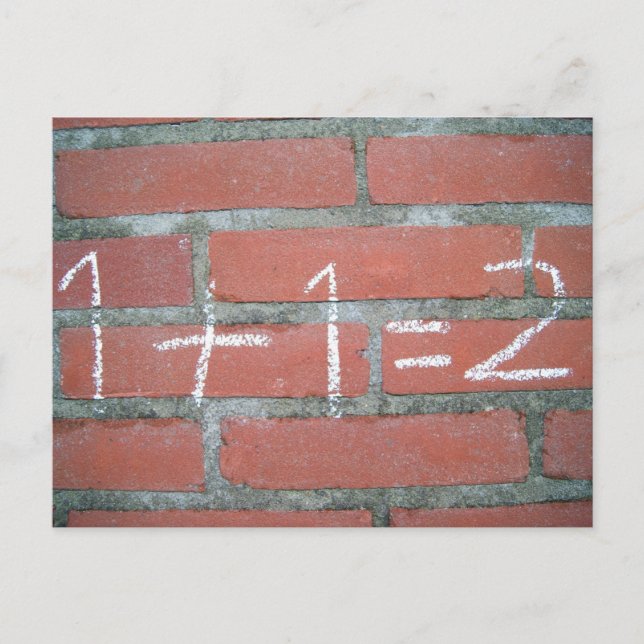 Simple calculation, passed school postcard (Front)