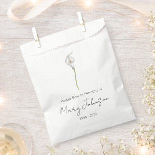 Simple Calla lily Seed packet Funeral Favour Bag