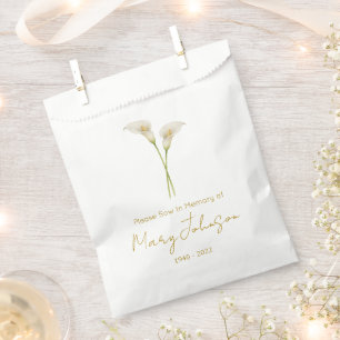 Simple Calla lily Seed packet Funeral Favour Bag