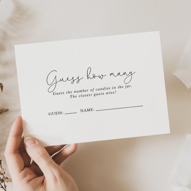 Simple Calligraphie Devine Combien De Carte De Jeu (Créateur téléchargé)