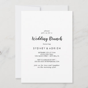 Simple Calligraphie Mariage Brunch Invitation