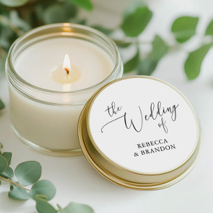 Simple Calligraphy Black and White Rustic Wedding Classic Round Sticker