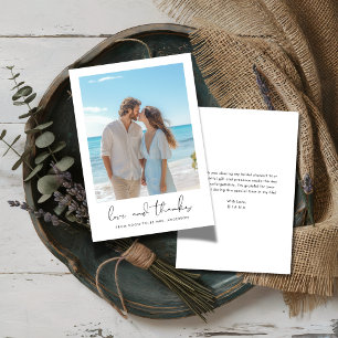 Simple Calligraphy Bridal Shower Beach Photo Thank You Card