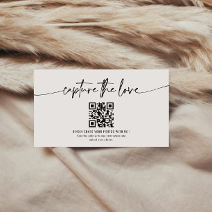 Simple Calligraphy Capture The Love QR code  Enclosure Card