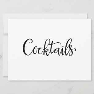 Simple Calligraphy Cocktails Reception Sign