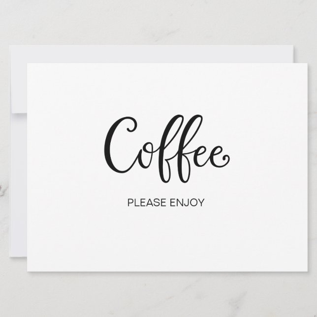 Simple Calligraphy | "Coffee" Wedding sign (Front)