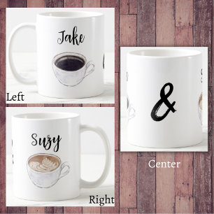 Simple Calligraphy Couple Coffee Lover Mug