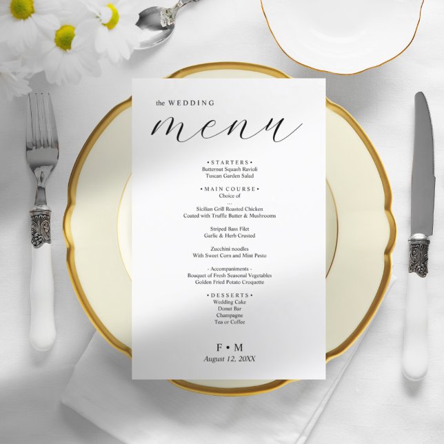Simple calligraphy elegant wedding menu (Creator Uploaded)