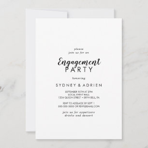 Simple Calligraphy Engagement Party Invitation