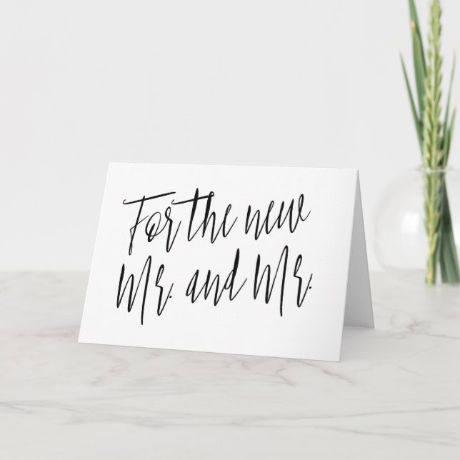Simple calligraphy "For the new mr. and mr." Card (Front)