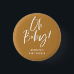 Simple Calligraphy Gender Neutral Baby Shower 1 Inch Round Button<br><div class="desc">Simple Calligraphy Gender Neutral Baby Shower button features a fun and modern calligraphy on bold,  solid colours.</div>