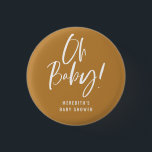 Simple Calligraphy Gender Neutral Baby Shower 1 Inch Round Button<br><div class="desc">Simple Calligraphy Gender Neutral Baby Shower button features a fun and modern calligraphy on bold,  solid colours.</div>