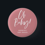 Simple Calligraphy Gender Neutral Baby Shower 1 Inch Round Button<br><div class="desc">Simple Calligraphy Gender Neutral Baby Shower button features a fun and modern calligraphy on bold,  solid colours.</div>