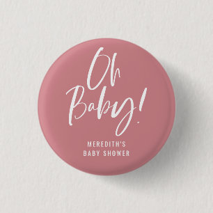 Simple Calligraphy Gender Neutral Baby Shower 1 Inch Round Button