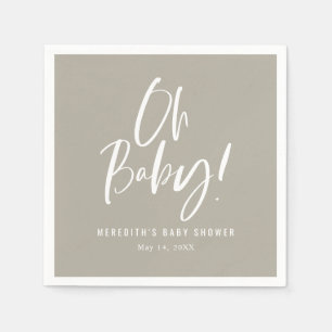 Simple Calligraphy Gender Neutral Baby Shower Napkin