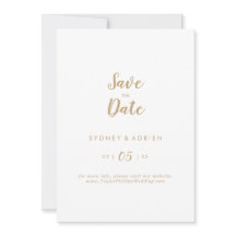 Simple Calligraphy|Gold Wedding Save The Date