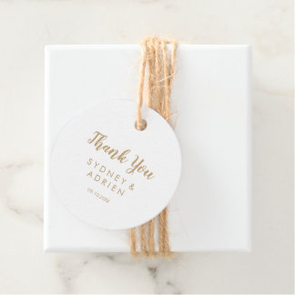 Simple Calligraphy|Gold Wedding Thank You Favour Tags