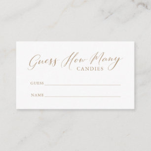 Simple Calligraphy Guess How Many Candies Enclosur Enclosure Card