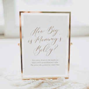 Simple Calligraphy How Big is Mommy's Belly Game P Poster