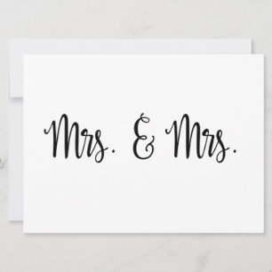 Simple Calligraphy Mrs. and Mrs. wedding sign