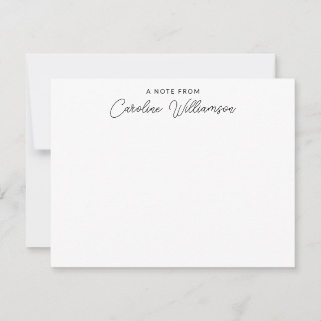 Simple Calligraphy Personalized Stationery From Card (Front)