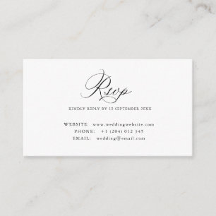 Simple calligraphy QR code RSVP card