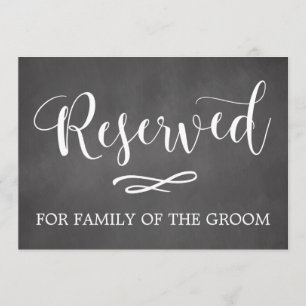 Simple Calligraphy Reserved Seating Wedding Sign Invitation