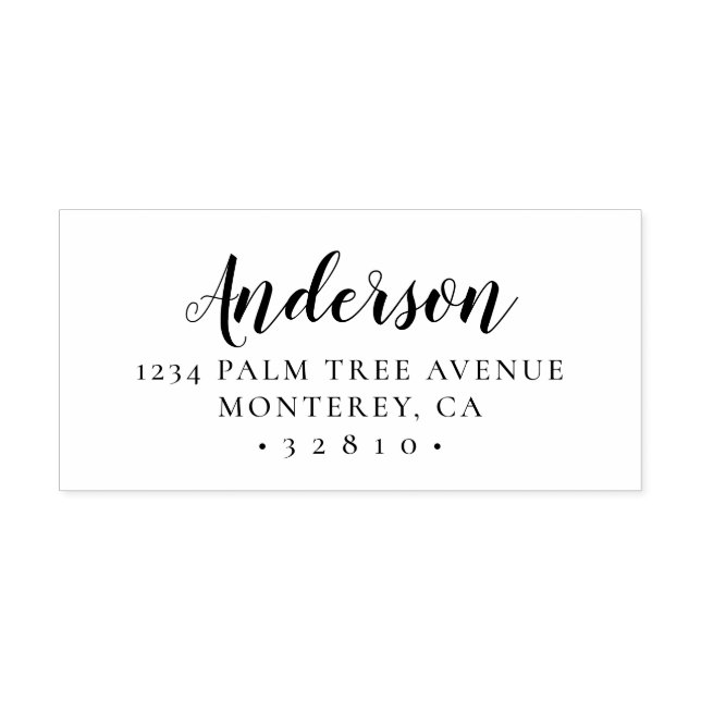 Simple Calligraphy Return Address Self-inking Stamp (Design)
