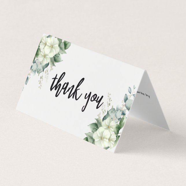 Simple Calligraphy Rustic Greenery Floral Wedding  Business Card (Front)