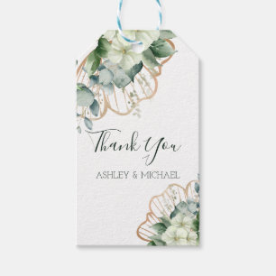 Simple Calligraphy Rustic Greenery Floral Wedding Gift Tags