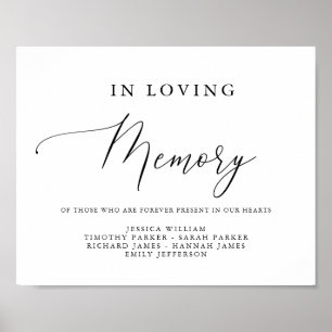 Simple Calligraphy Rustic In Loving Memory Sign